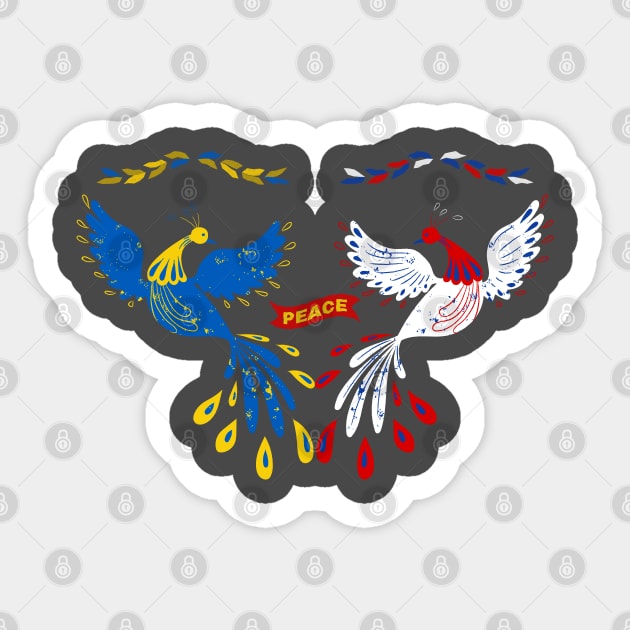 Ukrainian Russian Peace Bird Sticker by Art_One